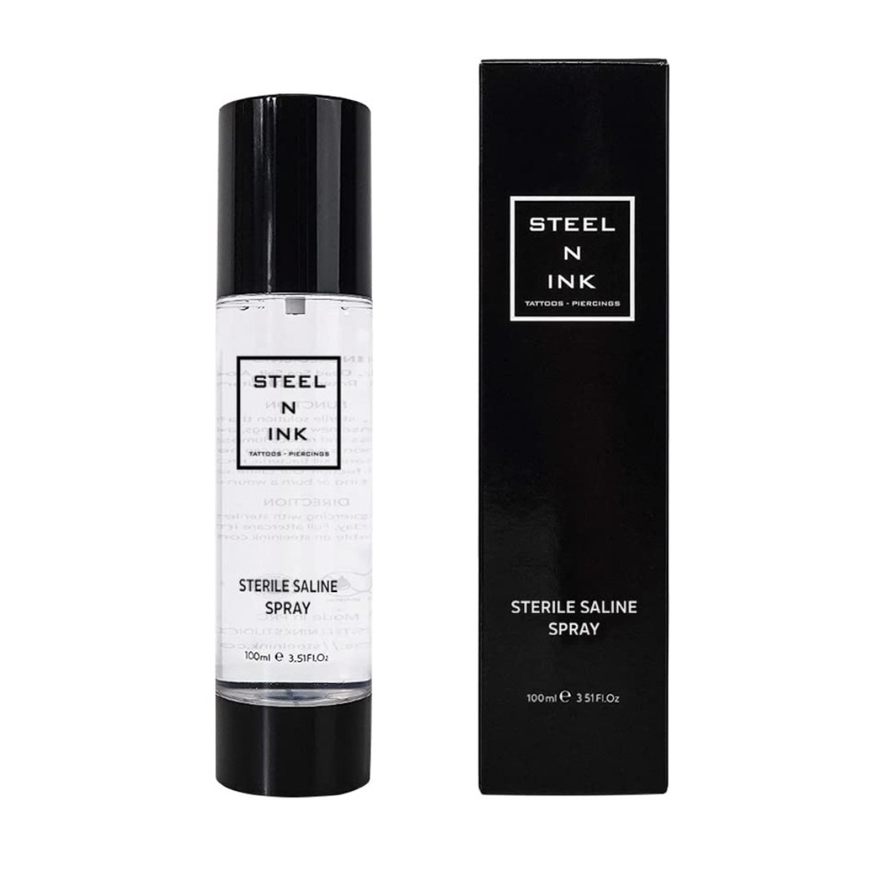 Steel n Ink Piercing & Tattoo Aftercare Spray All Natural Safe Saline Solution